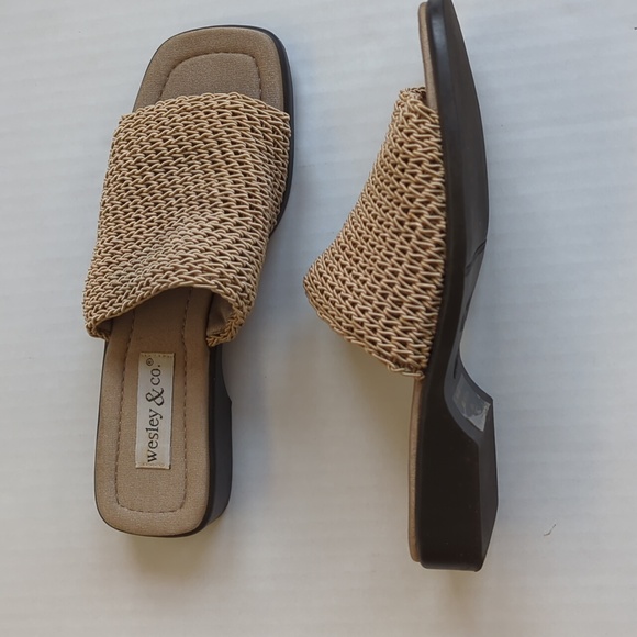 Wesley & Co. Neutral Slide Summer Sandal 6 Tan Brown - Picture 2 of 15